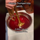 What Happens When You Stick A Trumpet In A Plate Of Jell-O And Try To Play It