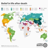 How Much Of The World's Population Believes In Life After Death, Mapped