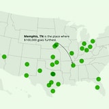 US Cities Where $100,000 Goes The Furthest, Mapped