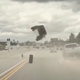 Runaway Tire On LA Highway Causes Freak Accident That Fortunately Did Not Seriously Injure Anyone