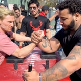 A Bunch Of Random People In Los Angeles Tried To Beat A Pro Arm Wrestler For Cash