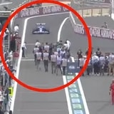A Formula 1 Car Nearly Hit A Crowd Of People In The Pit
