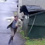 The Moment A Principal Comes Face-To-Face With A Black Bear In School Dumpster