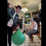 Irish Man Puts His Dad Into A Giant Green Balloon, Hilarity Ensues