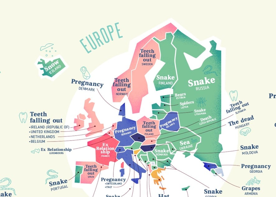 The Most Common Dream In Every Country, Mapped | Digg