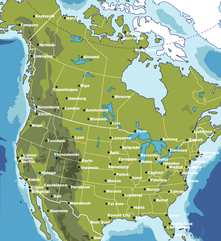 Here S A Map That Swaps North American Cities With Major World