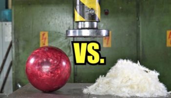 If You Pulverize Feathers With A Hydraulic Press, Can You Make Them Drop As Fast As A Bowling Ball?