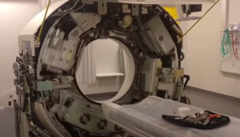 This Is What The Inside Of A CT Scanner Looks Like When It's Spinning At Full Speed
