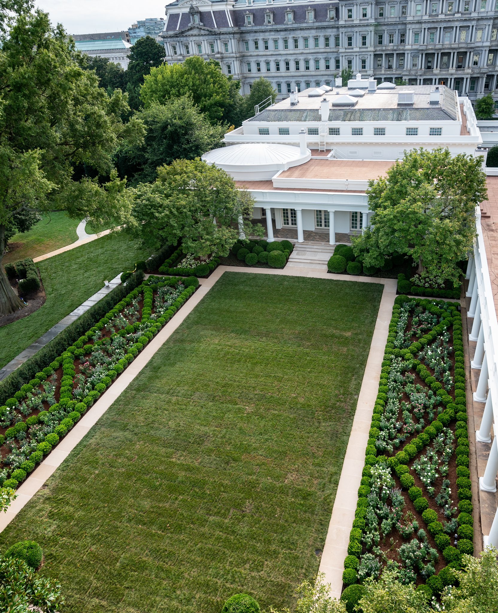 Here Are The Before And After Photos Of Melania Trump S White House Rose Garden Renovations Digg