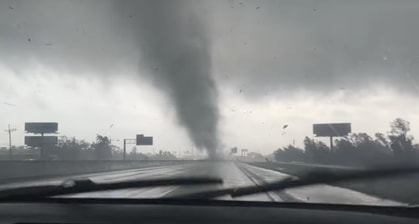 Woman Watches In Horror As A Tornado Crosses Her Path Across This Texas Highway
