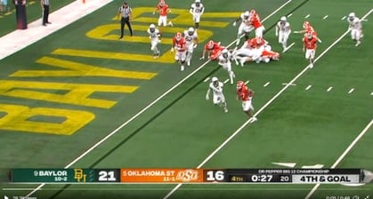 Baylor Makes A Shoestring Tackle On The 1-Yard Line To Stop Oklahoma State, Win The Big 12 Championship