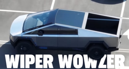 Tesla Cybertruck Spotted With Hilariously Huge Windshield Wiper